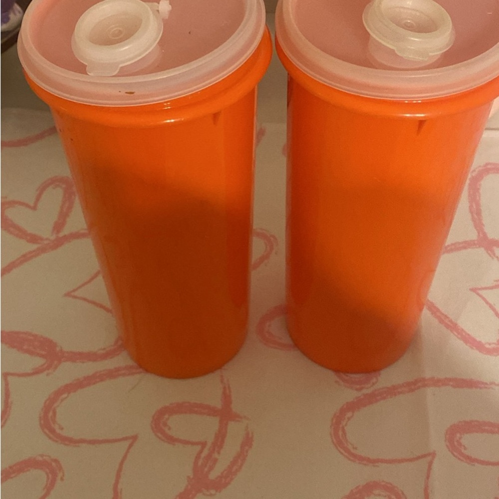 Vintage Orange Tupperware Beverage Containers